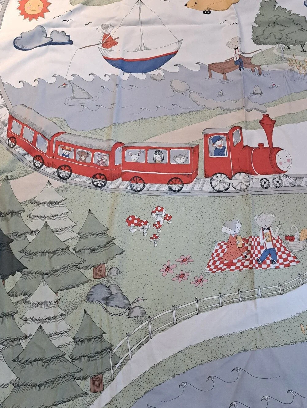 IKEA UtelekTwin Duvet Cover Trains Planes Animals Sun/Rain Whimsical